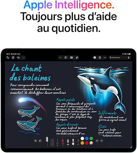Apple iPad Air 11 Pouces (M4) : Écran Liquid Retina, 128 Go, Caméras Avant/arrière 12 MP, Wi‑FI 7 avec Apple N1 + Connectivité cellulaire 5G, Touch ID, Autonomie d’Une journée – Gris sidéral - 4