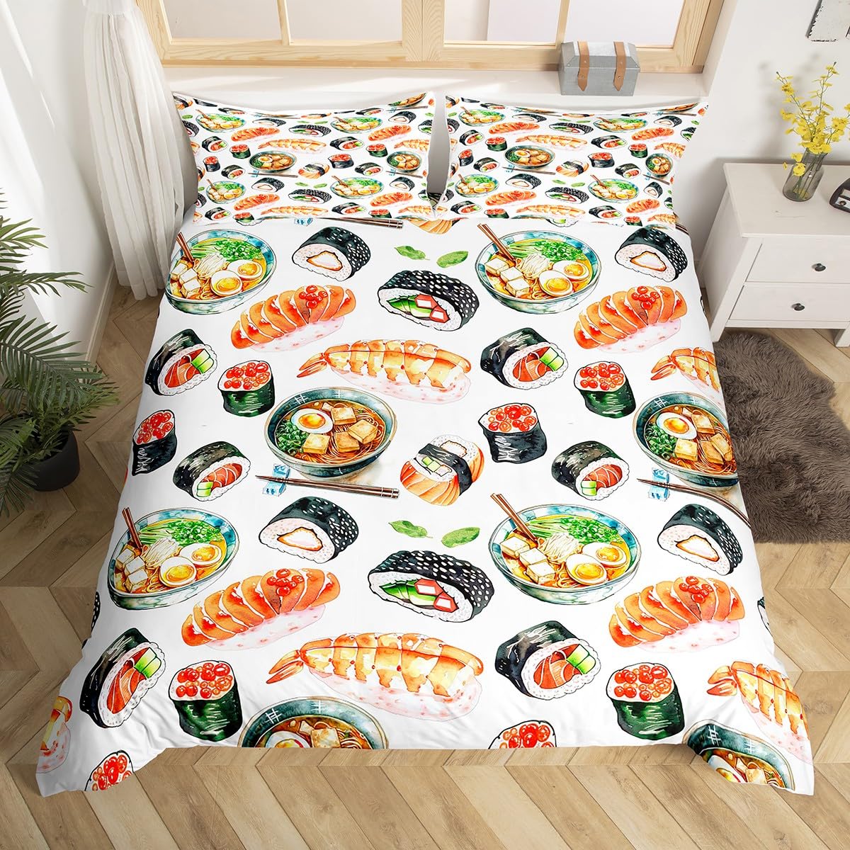 Halloween Bedding Feelyou Sushi Pattern Bedding Set Japanese Style