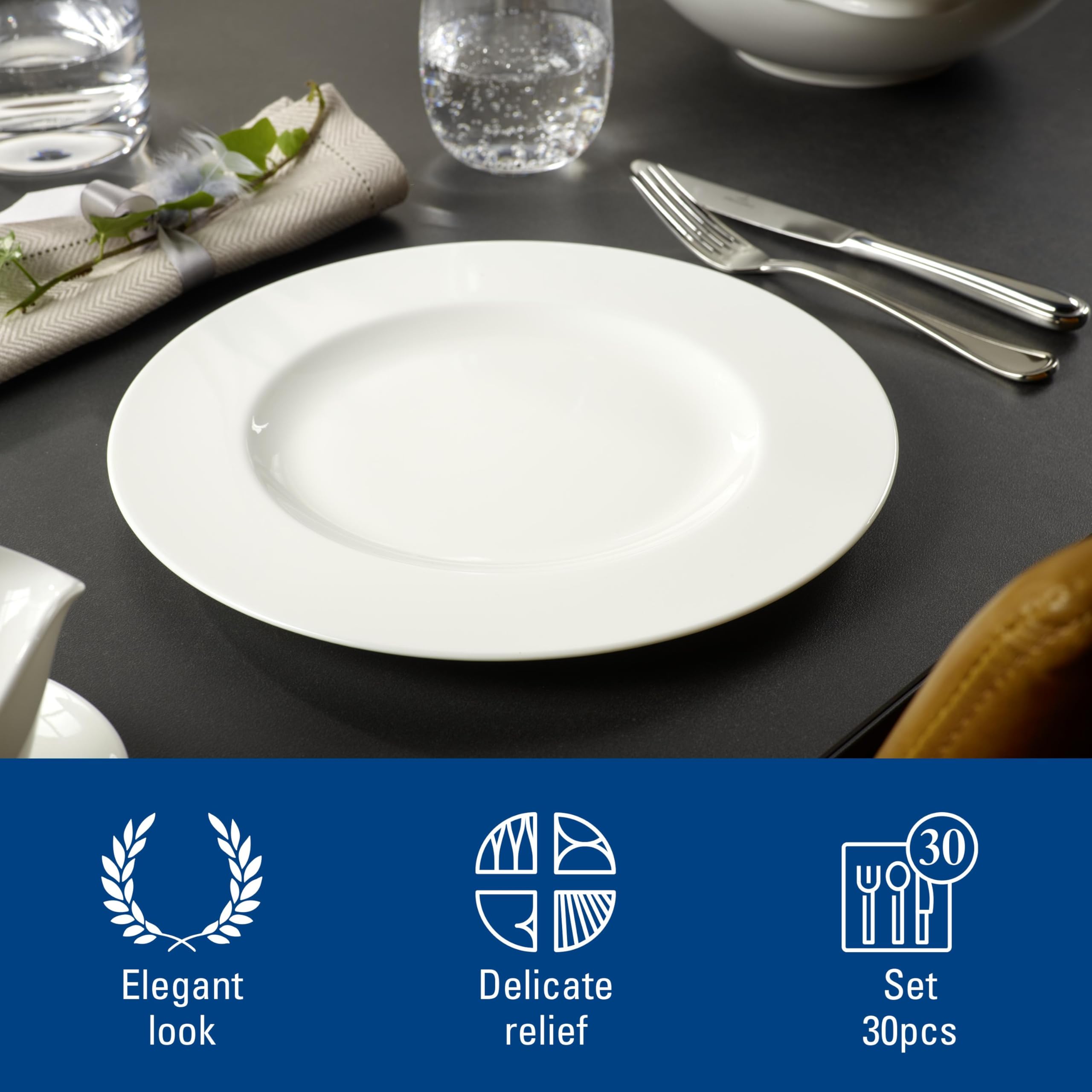 Villeroy und Boch Neufaden Merlemont sztućce stołowe dla maksymalnie 6 osób, 30-częściowy, stal nierdzewna