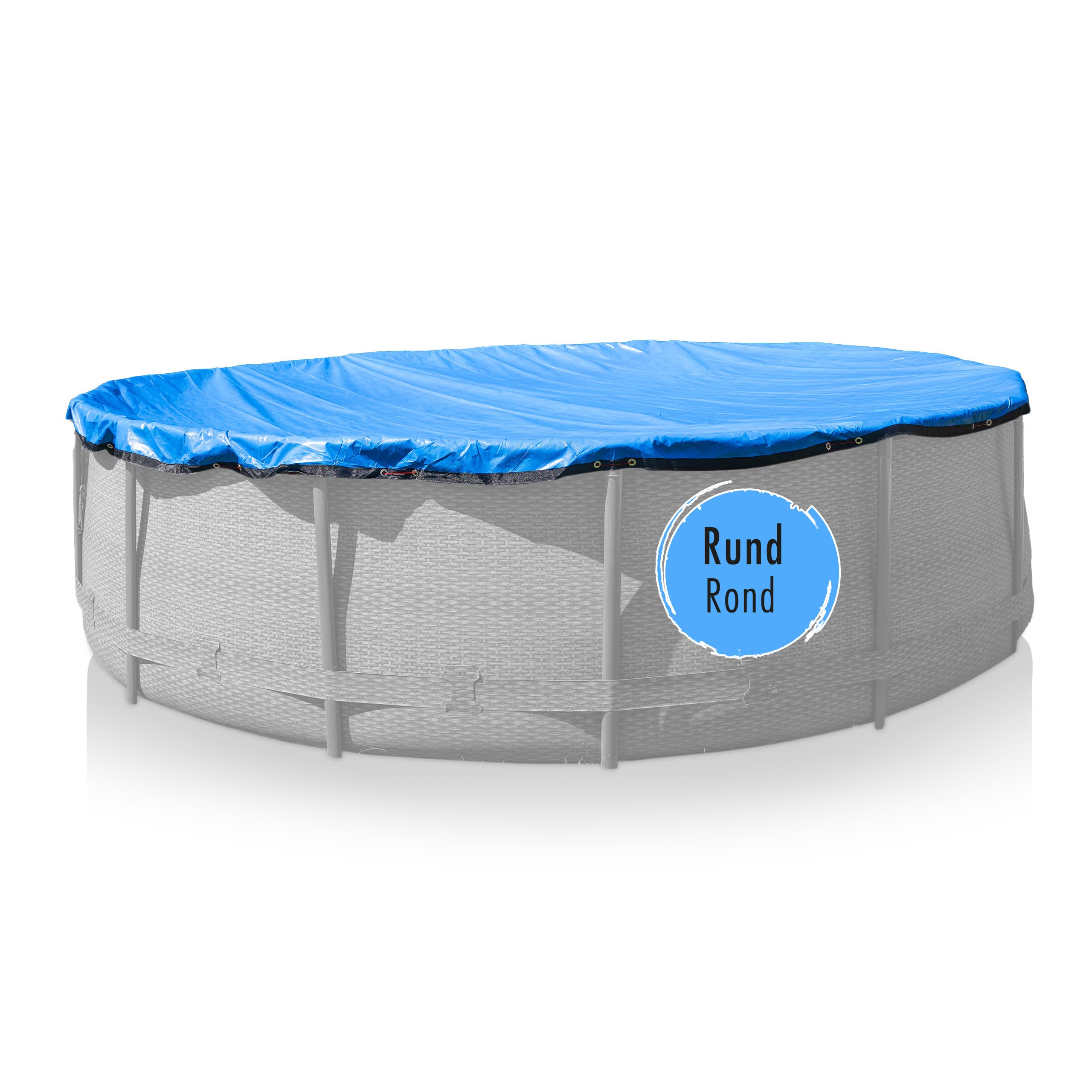 Höfer Chemie Bâche de Piscine Robuste, Ronde, Diamètre 4,4 m, 200 g/m² | Bâche d'Été et d'Hiver pour Piscines Rondes Jusqu'à 3,6 m de Diamètre - Résistante aux Intempéries et UV