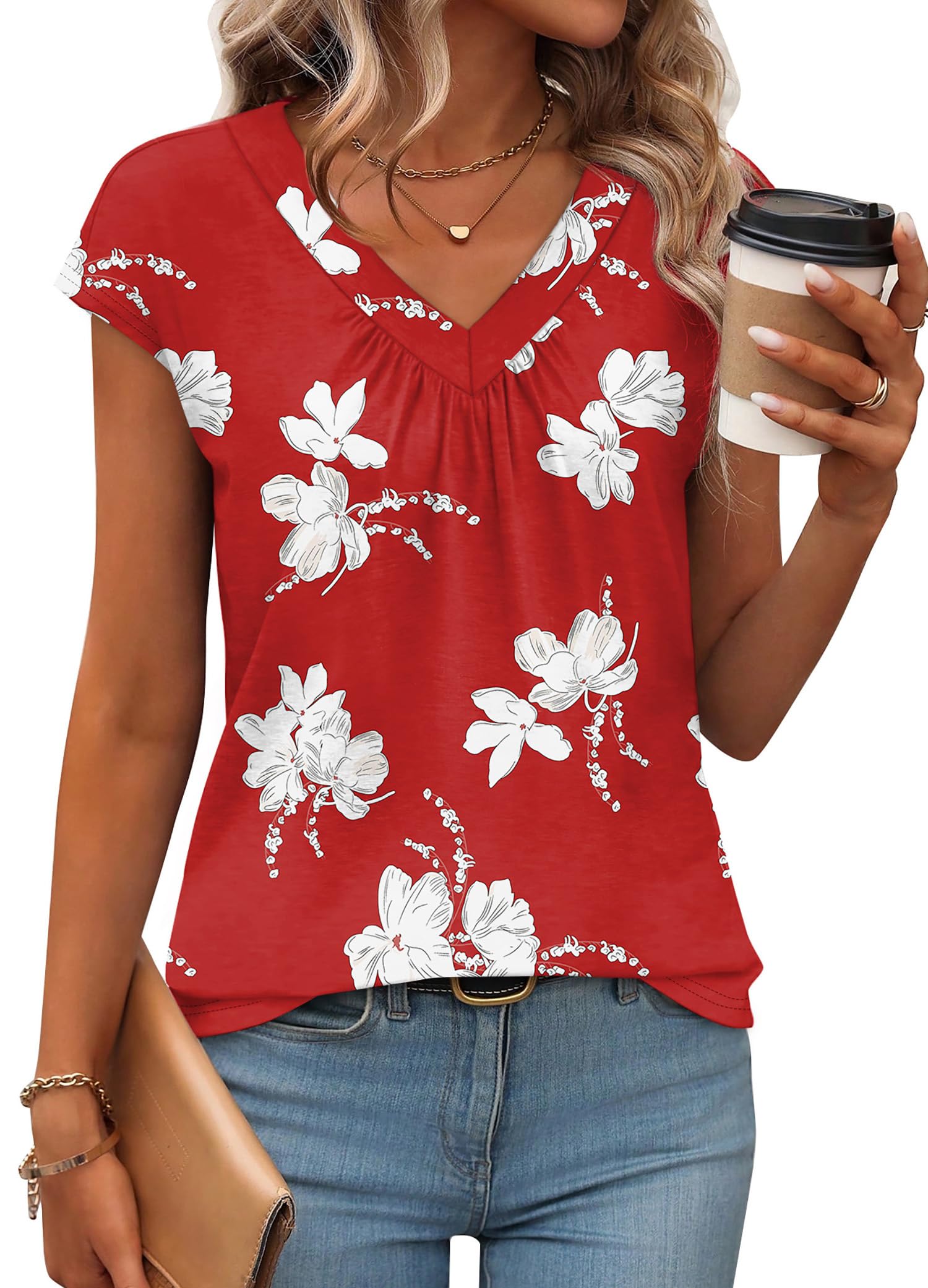 wiholl Tank Tops for Women Summer Shirts V Neck T-Shirts Beach Vacation Clothe Boho Sleeveless Basic Tees Fashion Clothing-picture-53