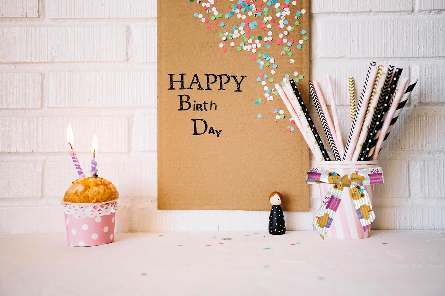 ABTOLS 6 Rolls 18 Yard Happy Birthday Ribbon 3/8" Bear Ballon Grosgrain Colorful Cake Hat Flag Wrapping Craft Baby Shower for Home Party Favors Decor - Image 4