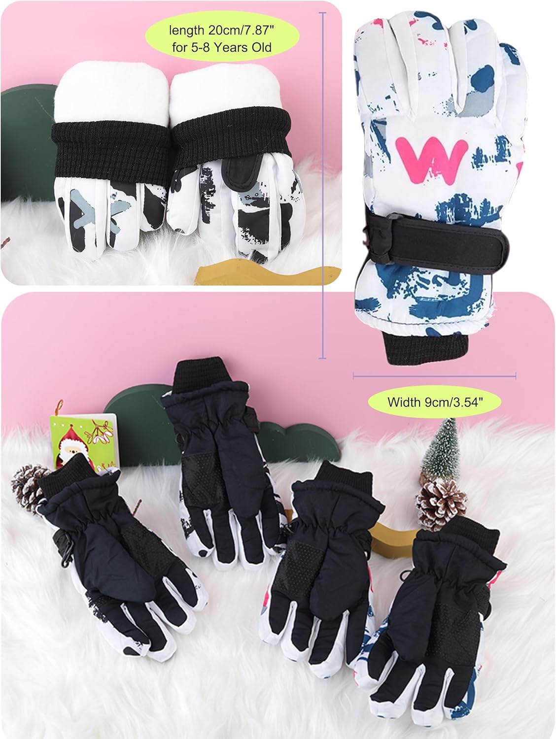 Kids Winter Gloves Water-repellent Warm Cold Weather Sport Cycling Gloves Windproof Non-Slip for Boys Girls 5-8 Years - Image 4