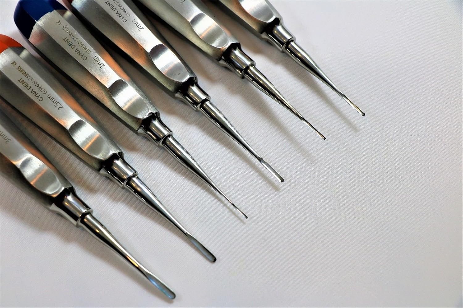 New Premium German 6 Each Straight Dental EXTRACTING LUXATING APICAL Root TIP Elevator 0.75 1 Plus 1.5 Plus 2 Plus 2.5 Plus 3MM CYNAMED
