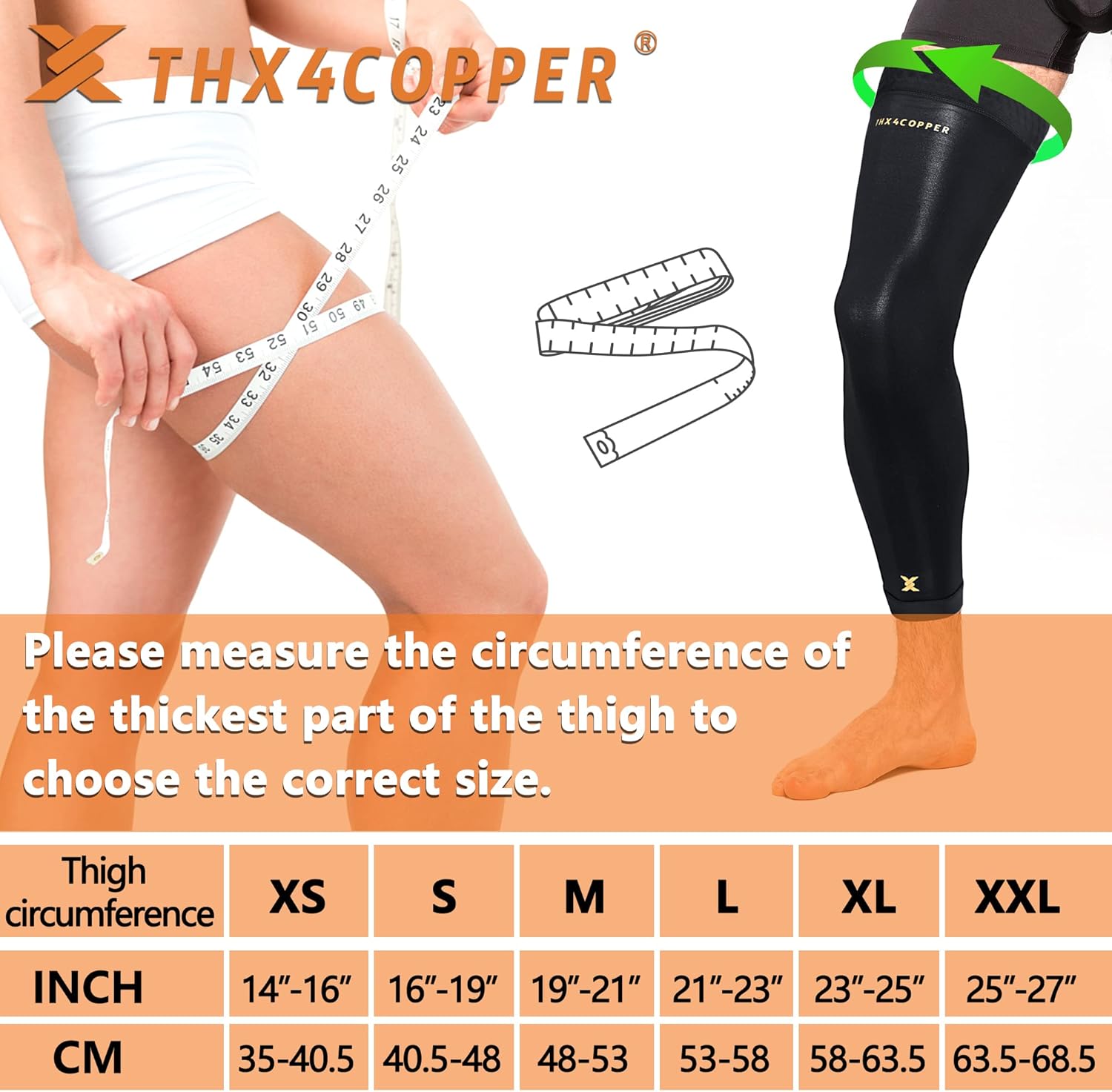 THX4COPPER Compression Full Leg Sleeves(Pair) - Image 3
