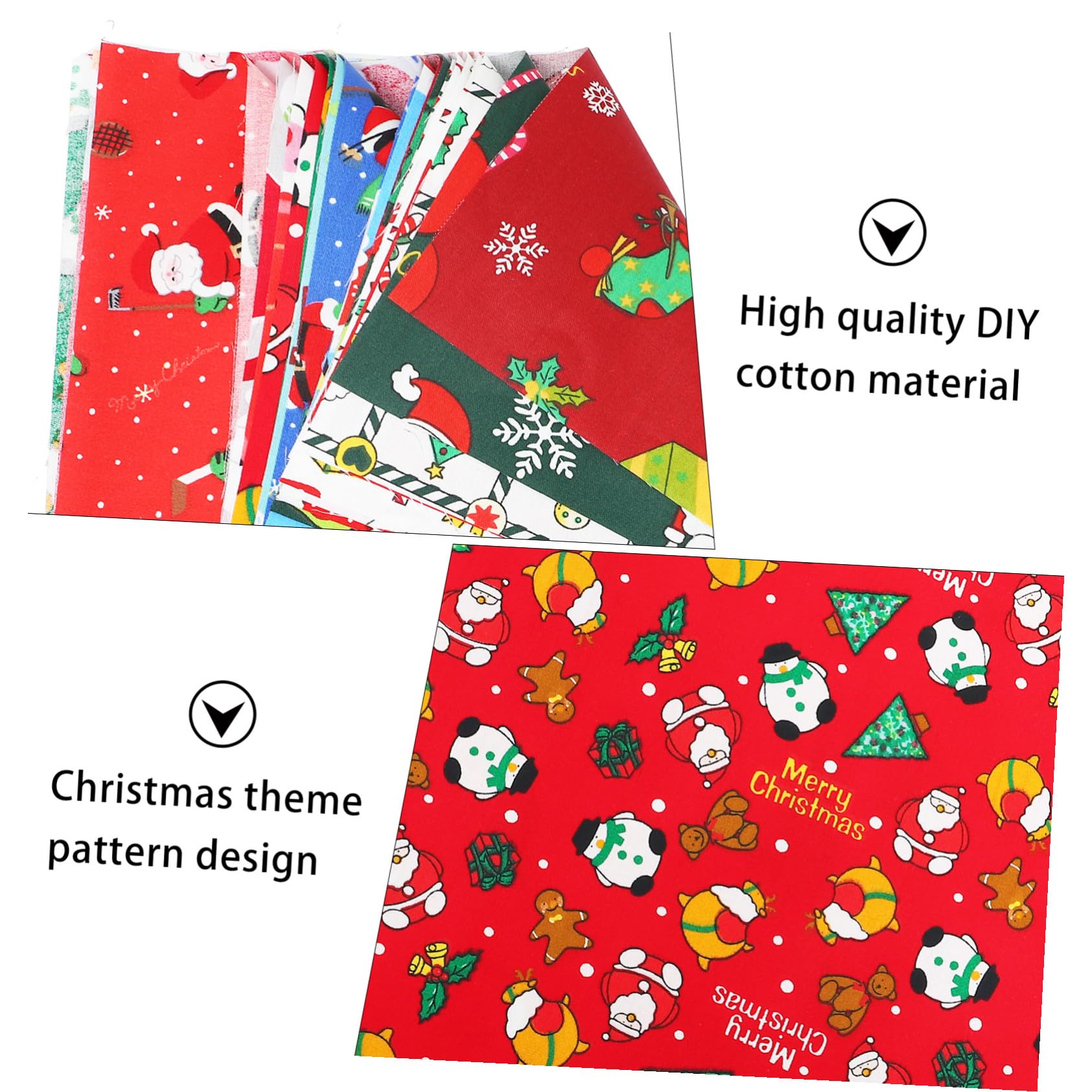 DOITOOL 60 Pezzi Stoffa Cotone Natalizia Stampata per Cucito DIY Tessuto per Decorazioni Casa e Artigianato Kit Creativo per Accessori Fatti Mano