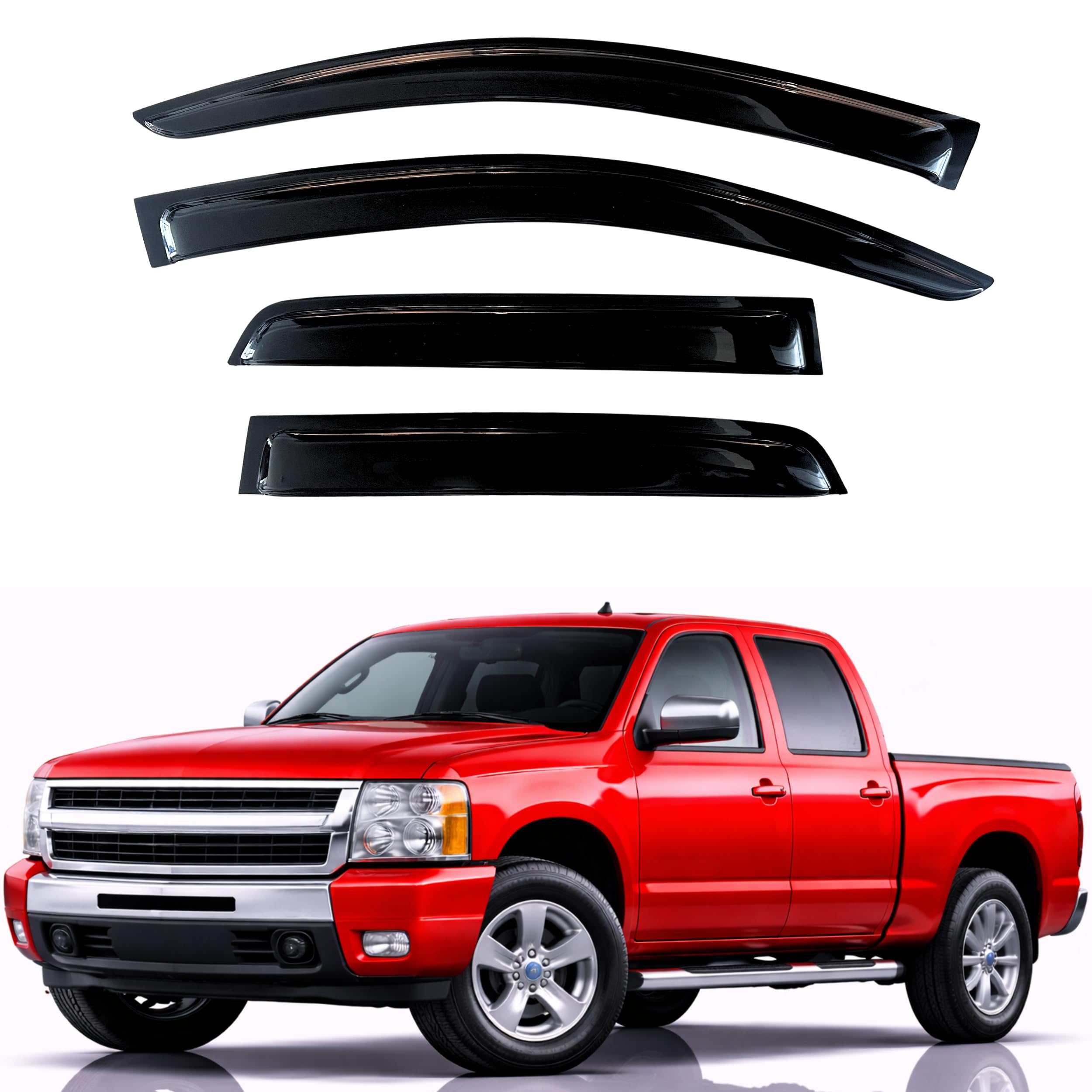 KPY Rain Guard for 2007-2013 Chevrolet Silverado/GMC Sierra 1500 Crew Cab