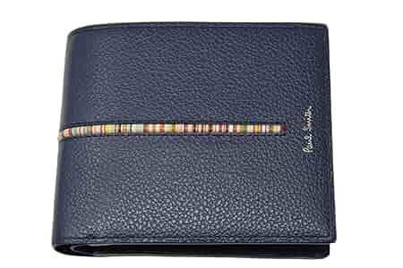 美品】ポールスミス　三つ折り財布　ネイビー　レザー　マルチストライプ　コンパクト 楽天市場】Paul Smith ポールスミスメンズ 小銭入れ付き三つ折り