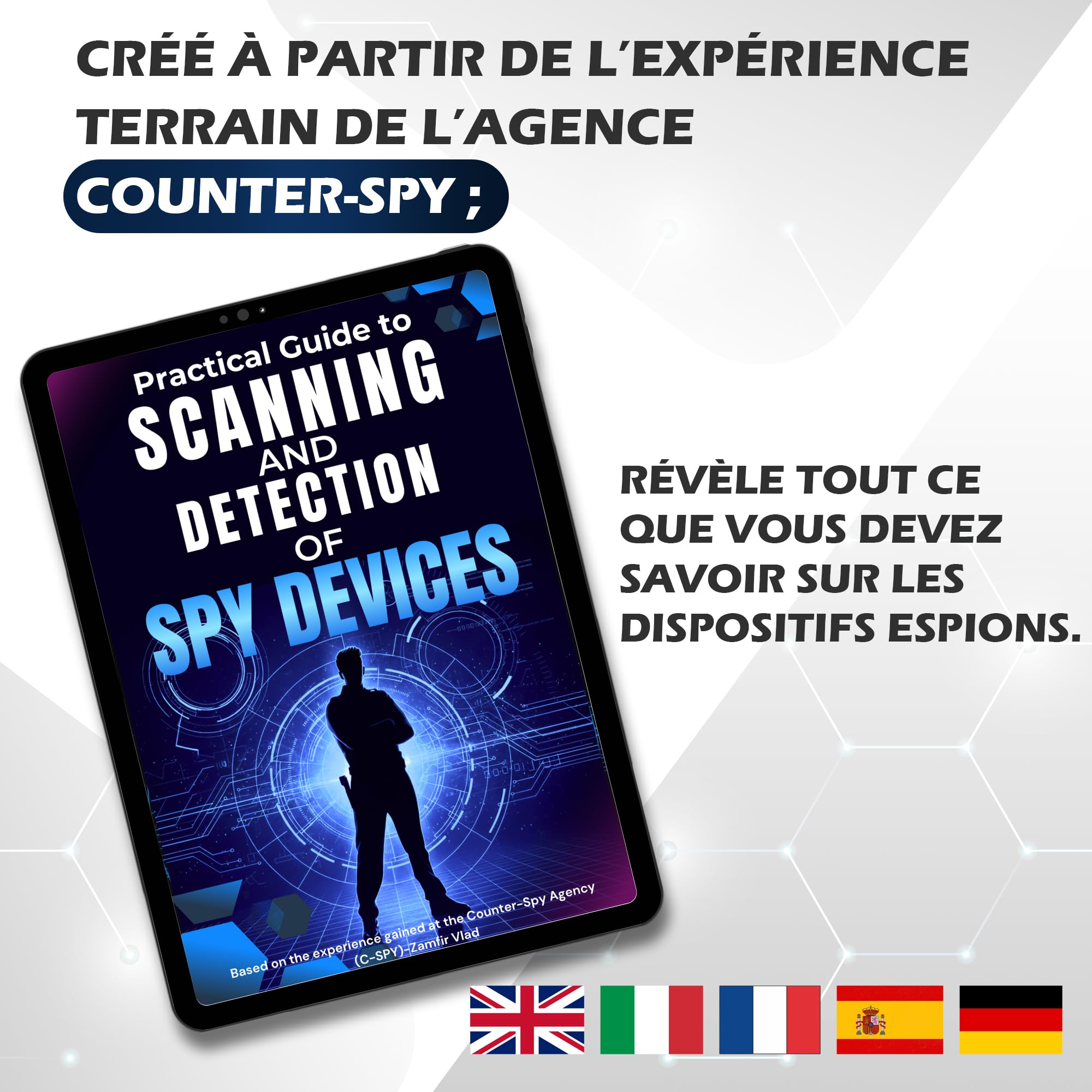 Détecteur Caméra Cachée Anti-Espion avec eBook Guide Complet – Scanner RF pour GPS et Micros Espions, Détecteur d'Écoute sans Fil, Appareil Portable pour Maison Bureau Hôtel Protection Vie Privée