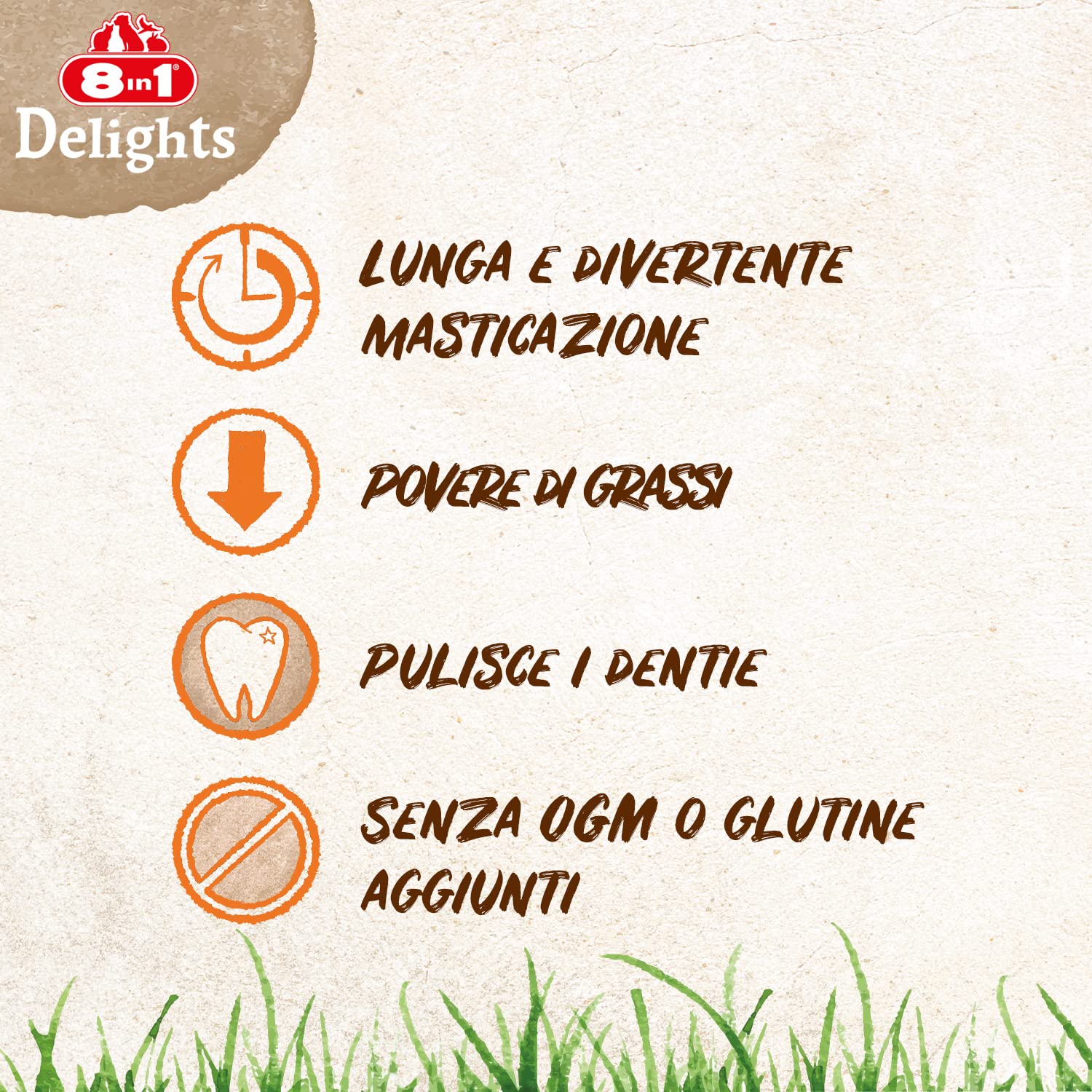 Delights Chicken Bones XS 8in1 ossa da masticare per cani piccola taglia 7 pezzi carne pollo pelle manzo