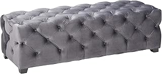 Christopher Knight Home Piper Velvet Ottoman, Grey