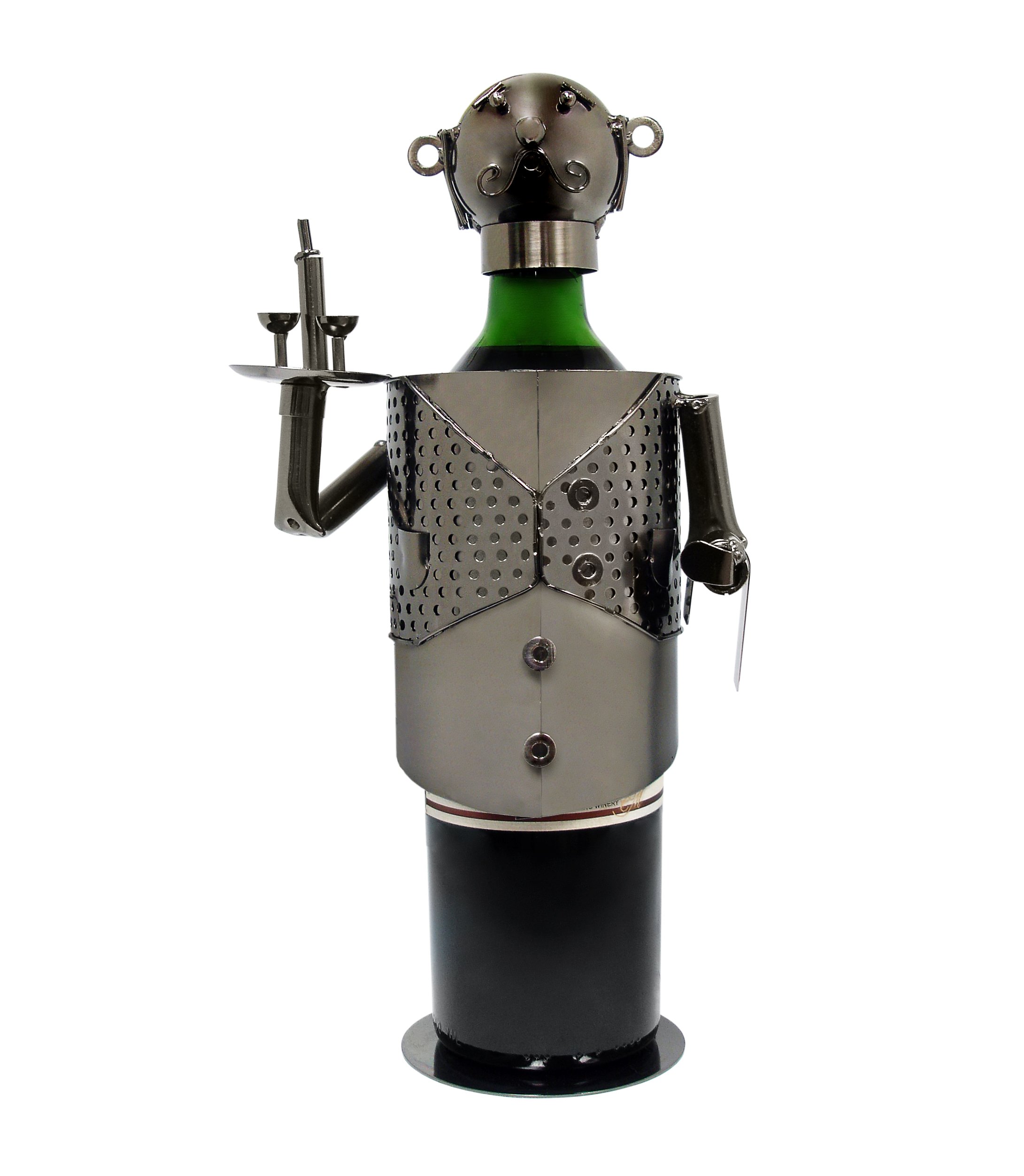 Cubierta para botella de vino Epicureanist con diseño de camarero para proteger sus bebidas