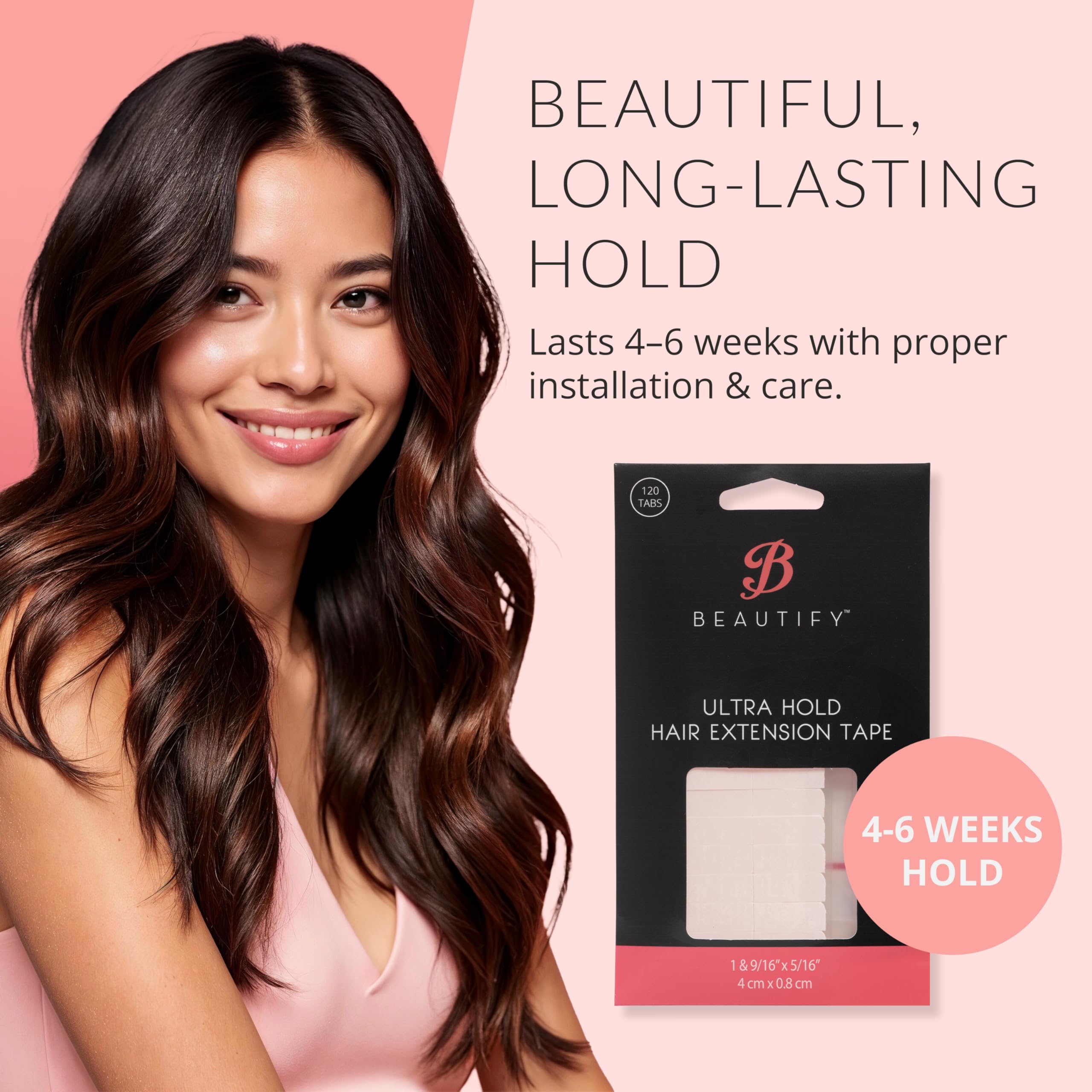 Walker Tape & Beautify Ultra Hold Lot de 120 extensions de cheveux double face