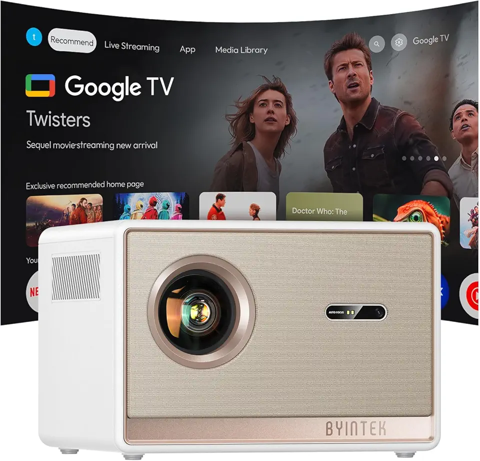 Projetor BYINTEK T5 Max com Google TV Licenciado,Full HD Nativo 1080P,