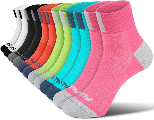 PAPLUS Ankle Compression Socks for Women 6 Pairs, Running Athletic Socks with Arch Support,Plantar Fasciitis Socks