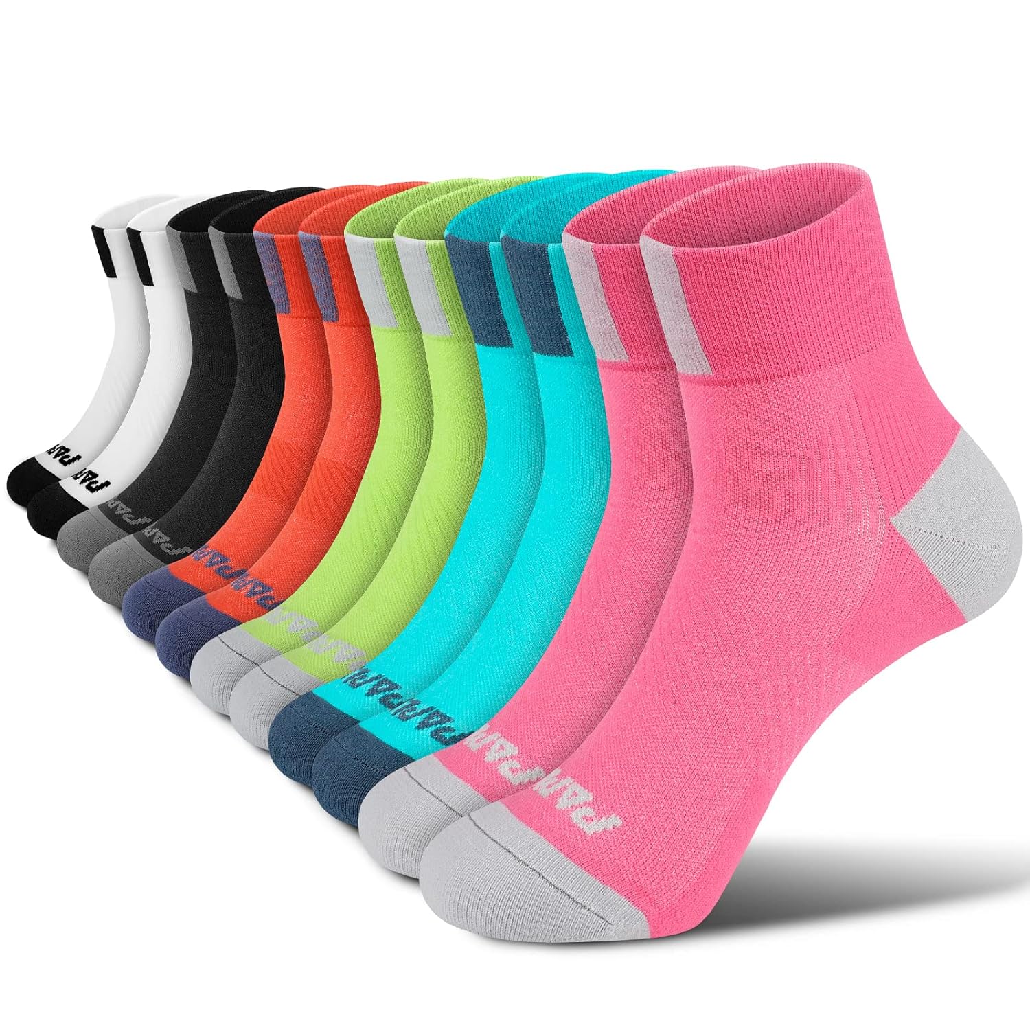 PAPLUS Ankle Compression Socks for Women 6 Pairs Running Athletic Socks with Arch Support Plantar Fasciitis Socks