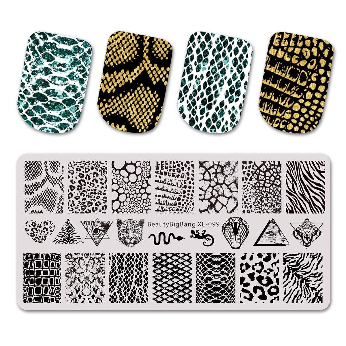 Sanfly Nail Stamping Plate Fashion Nail Art Stamp Leopard Pattern Template Diy Image Manicure Stamping Plate Stencil Tools