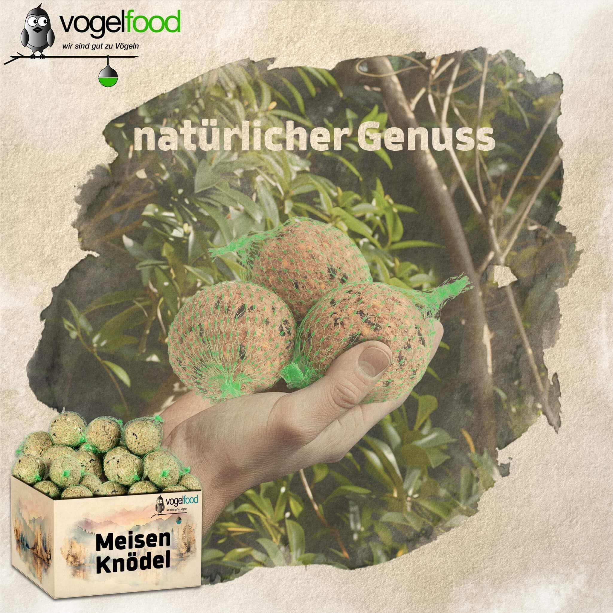 Vogelfood 200 x 90 g = 18 kg Meisenknödel Marke Vogelfood Vogelfutter 4 Jahreszeitenknödel Wildvogelfutter Ganzjahresfutter Fettfutter mit Netz