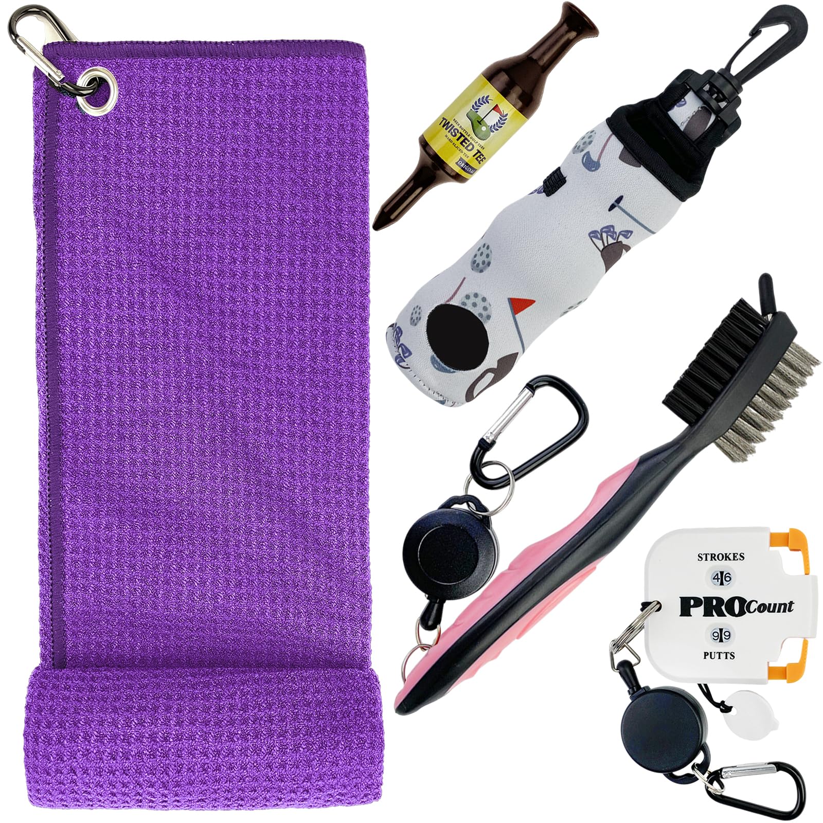 Golf Club Cleaning Kit 5-in-1 Golf Accessories Kits Must Have Golf Accessories Best Golf Club Gifts for Men Women