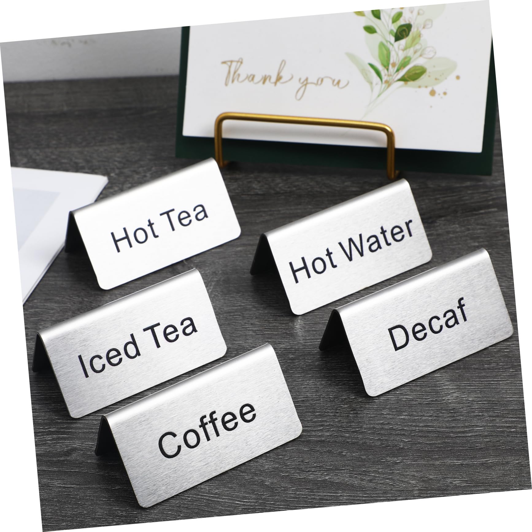 Hemobllo 5Pcs Table Signs for Coffee and Tea Easy to Read Beverage Labels Table Tent Signs for Food Service Space Saving Display for Buffets