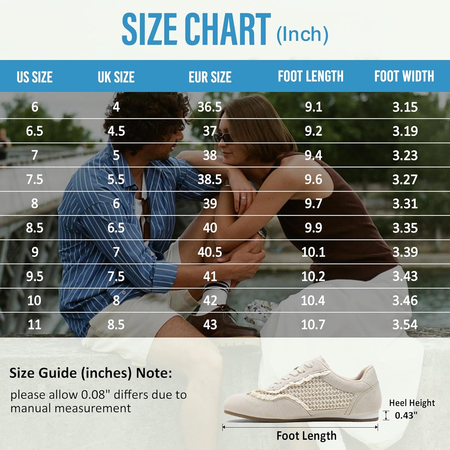 Vepose Women's Fashion Sneakers, Dressy Casual Square Toe Lace Detail Retro Tennis Shoes, Comfortable Walking 8205 Trainers