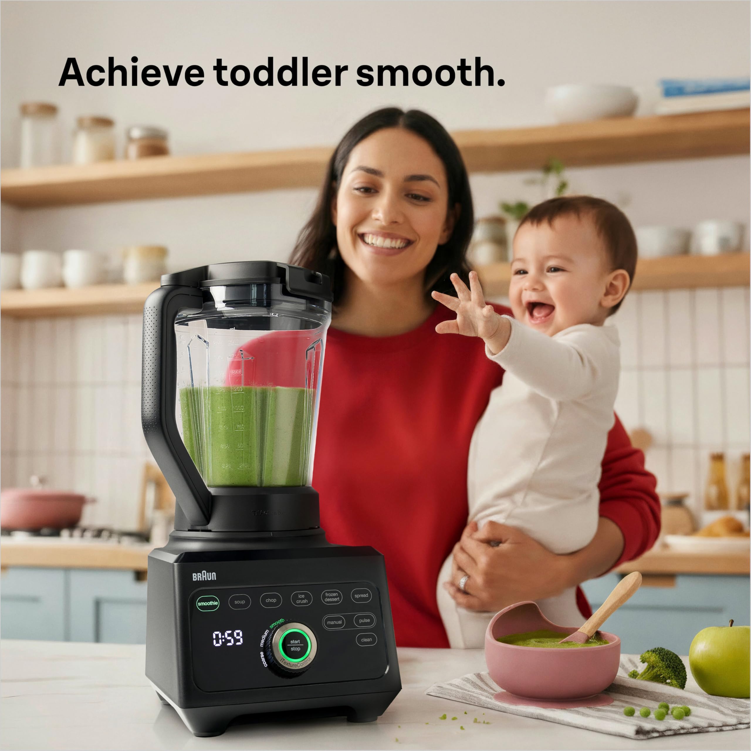 Braun Frullatore PowerBlend 9 JB9040BK, Frullatore Elettrico con Esclusiva Caraffa Triangolare, 10 Impostazioni di Velocità Manuali Più Pulse, Motore da 1600 W, Facile da Pulire, Nero