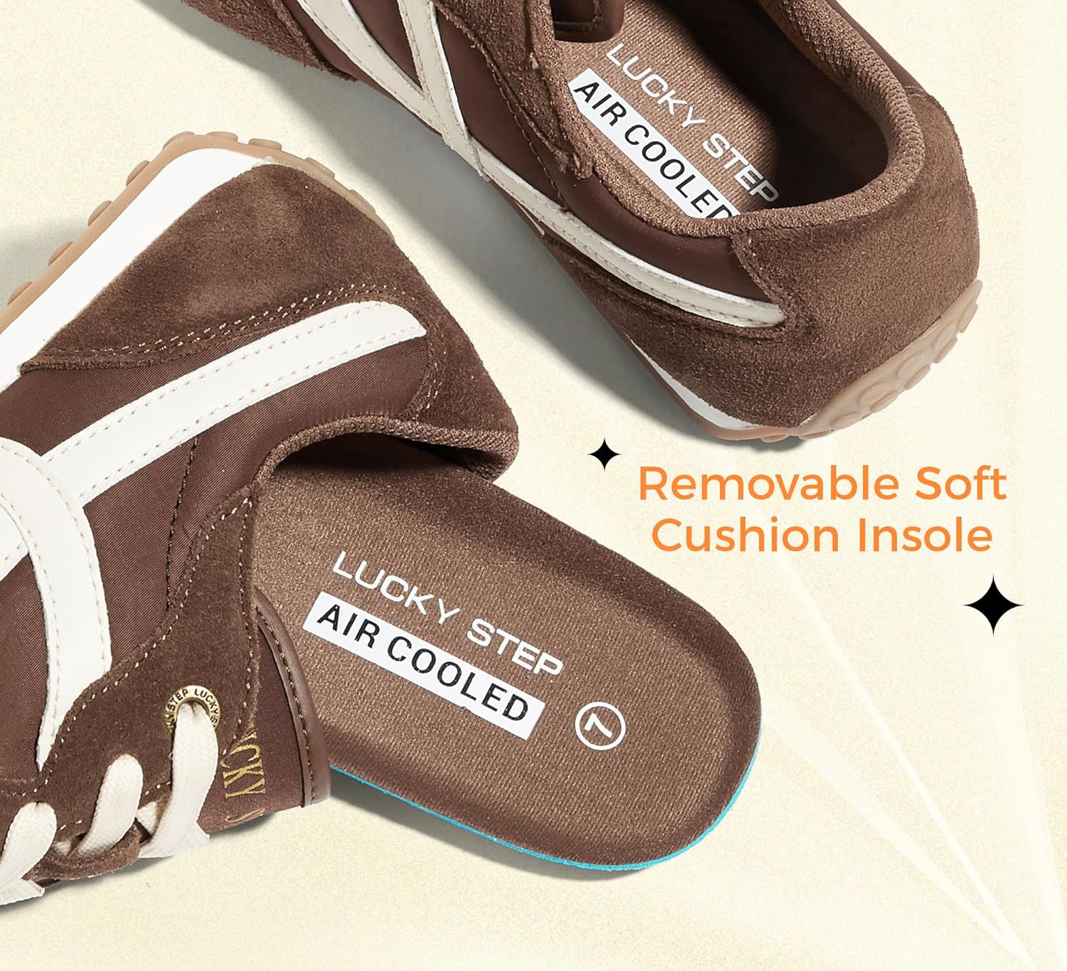 LUCKY STEP Women's Fashion Sneakers - Casual Retro Running Shoes - Non Slip Lightweight Trendy Comfortable Walking Footwear - Image 7