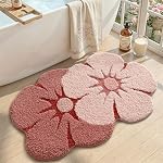 DEXI Bath Mat Leaf Plant, 24x32 Soft Absorbent Bathroom Rug with Non Slip Backing, Microfiber Washable Floor Carpet Bathmat for Sink, Living Room, Monstera Green