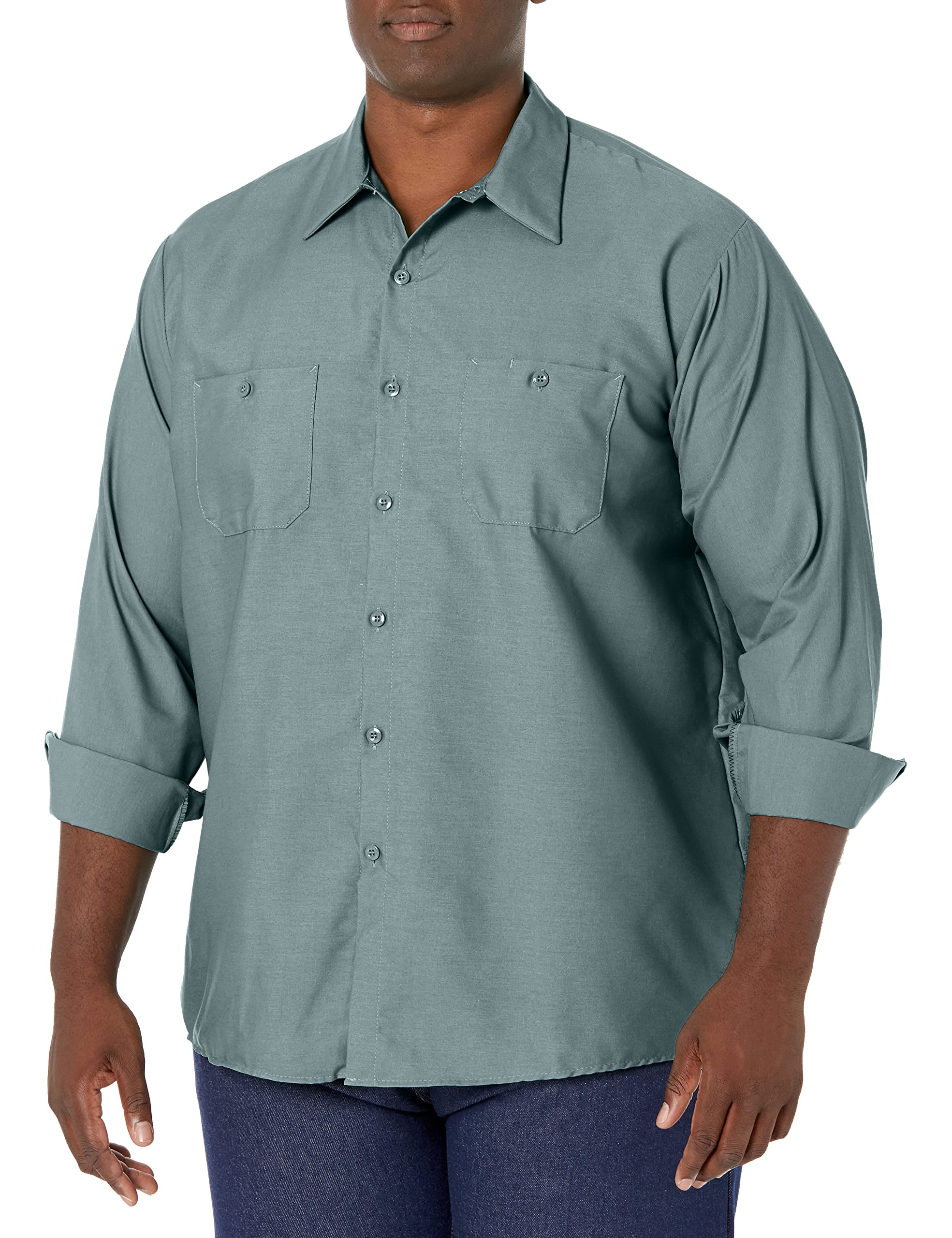 Red Kap Men's Industrial Work Shirt, Regular Fit, Long Sleeve Utility Button