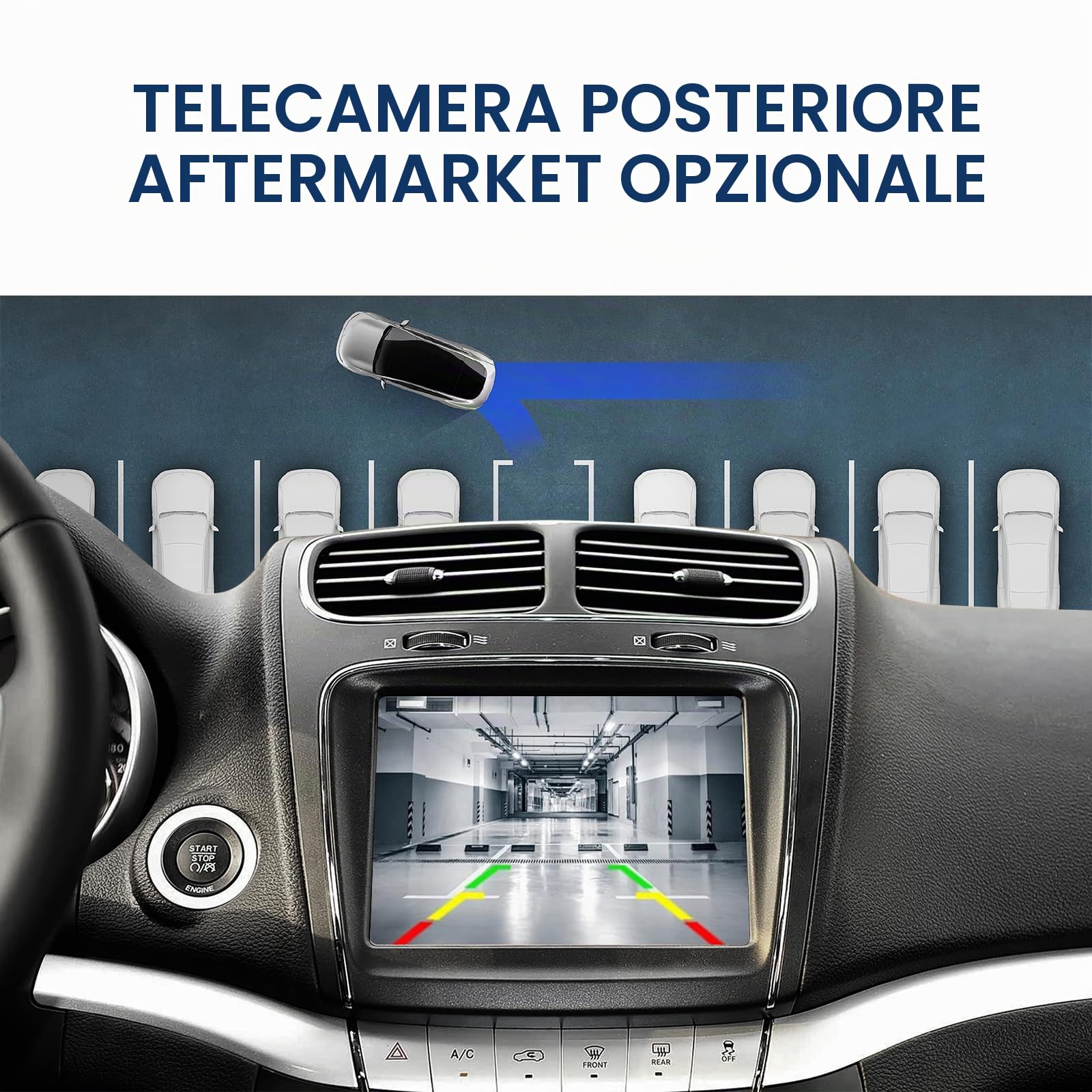 Wireless CarPlay e Android Auto Kit di Retrofit Decoder per Fiat Freemont | Adattatore di Plug & Play per Chrysler 300C / Dodge / Maserati con SWC, Wi-Fi, Bluetooth, Controllo Vocale e Navigazione GPS