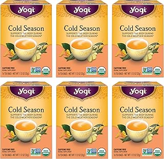 Yogi Tea Cold Season Tea - 16 Tea Bags per Pack (6 Packs) - Organic Respiratory Tea for Support During Colder Seasons - Includes Ginger, Cardamom, Cinnamon, Licorice & Eucalyptus