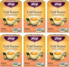 Yogi Tea Cold Season Tea - 16 Tea Bags per Pack (6 Packs) - Organic Respiratory Tea for Support During Colder Seasons - Includes Ginger, Cardamom, Cinnamon, Licorice & Eucalyptus