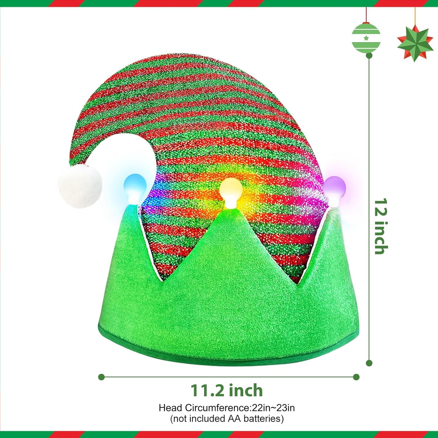 Elf Hat Felt Elf Hat with Jingle Bells Santa Hats Hat Great Holiday Party Costume New Year Gift Ideas and Accessory - Image 3
