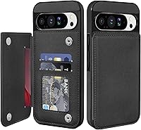Vista 26 de Bizzib para Google Pixel 6A Funda de cuero tipo cartera con tarjetero, cubierta tipo libro con pata de pie, cierre magnético, funda protectora a