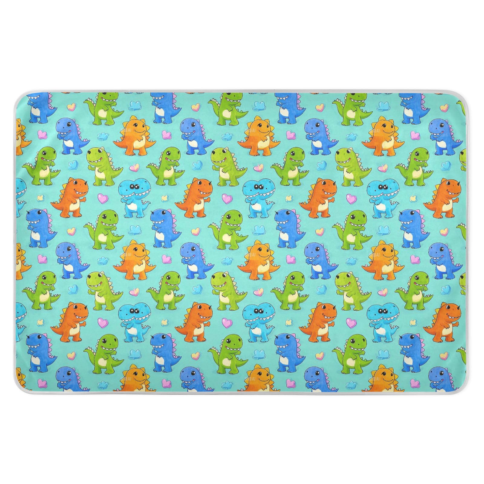 Cartoon Animal Dinosaur Colorful Toddler Highly Absorbent Potty Training Mats Cute Cool Cradle for Baby Boys Girls , 52