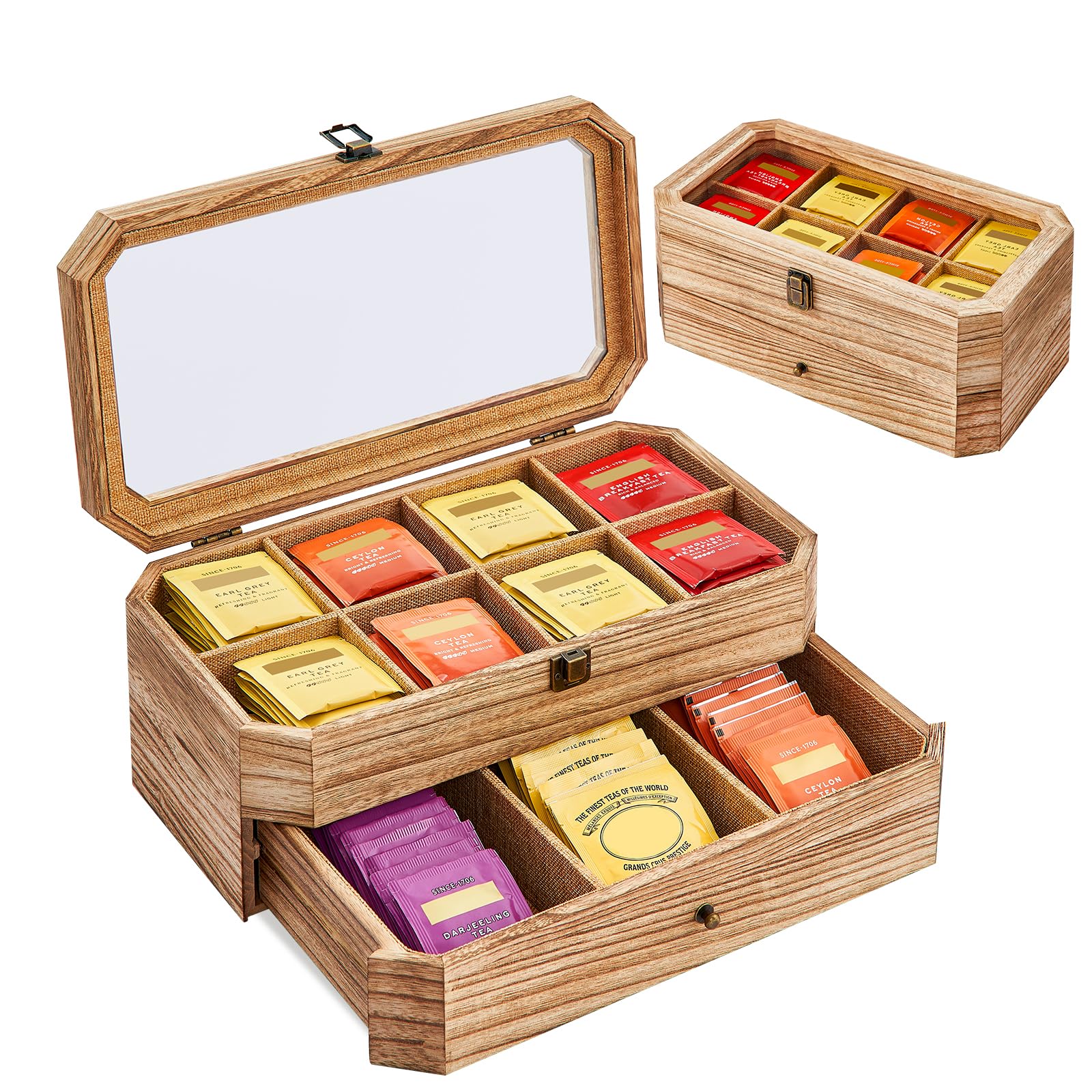 Photo 1 of YIYYZI Wood Tea Bag Organizer