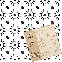 Vista 17 de LAMEGO - Plantilla de plástico reutilizable para azulejos, geométricos marroquíes, pared de suelo (17.7 x 17.7 in)