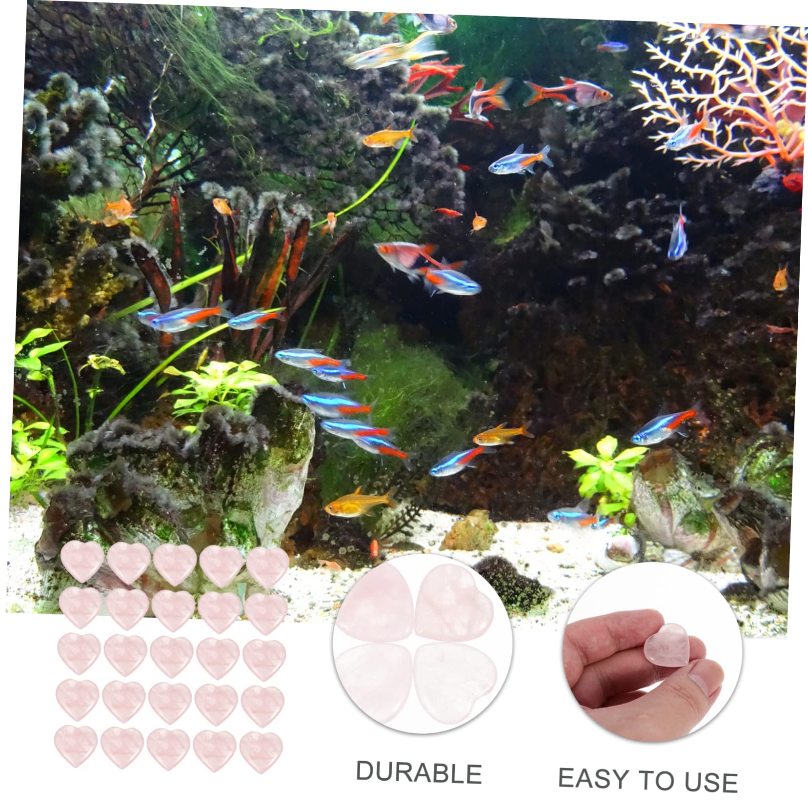 ULTECHNOVO 3 Ensembles Amour Ornements en Cristal Décorations D'aquarium pour en Forme De Cœur Réservoir Gravier D'aquarium Coeur Clair 30 Pièces * 3
