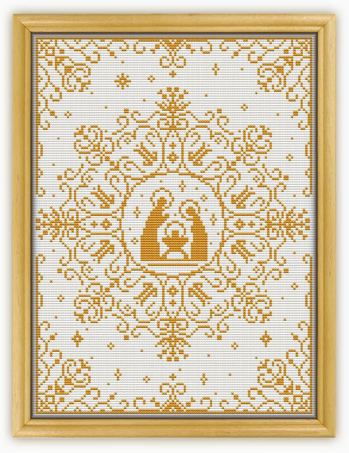 Monochrome Christmas Nativity Scene CS2018-2 - Counted Cross Stitch Pattern. Only Printed Pattern Inside. No Fabric, Threads, Needles, Hoops.