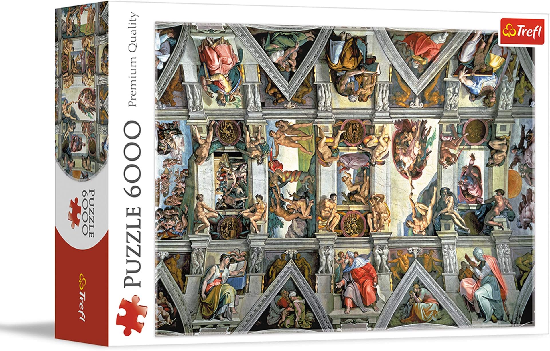 Trefl Sistine Chapel Ceiling 6000 Piece Jigsaw Puzzle Red 54"x38" Print, DIY Puzzle, Creative Fun, Classic Puzzle for Adults and Children from 15 Years Old