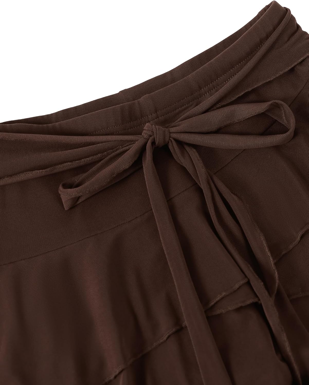 SOFIA'S CHOICE Women Mesh Ruffle Mini Skirt Summer Flowy Tiered Layered Pleated Skirts with Built in Shorts