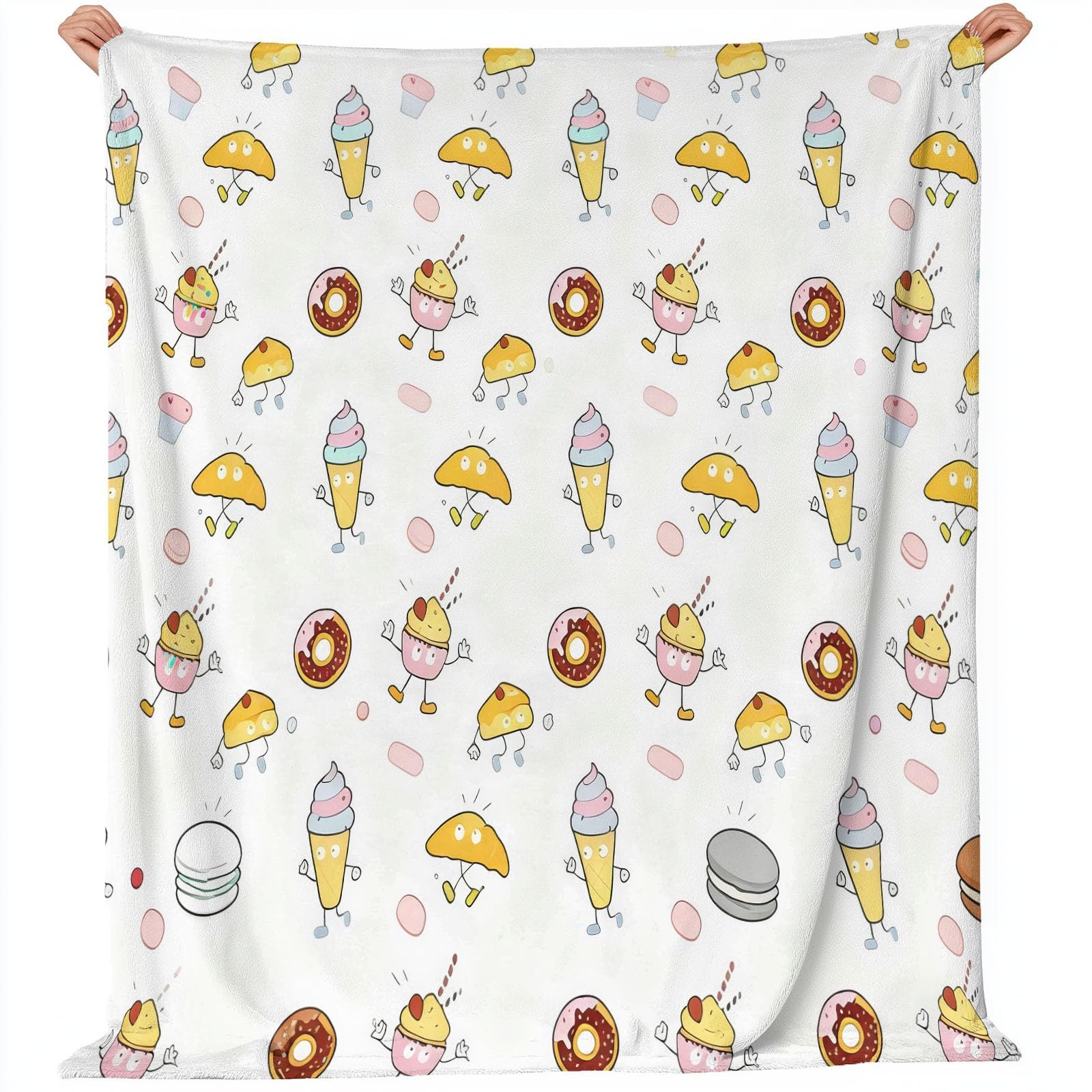 Couverture en flanelle desserts mignons pour réconforter les enfants