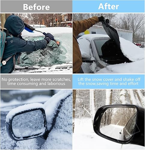 Miniatura 2 de TX-INNO AUTO Cubierta de parabrisas para hielo y nieve, cubierta de nieve para parabrisas de automóvil con cubierta de espejos laterales, cubierta