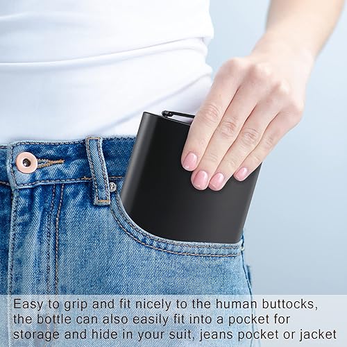 Miniatura 6 de 2 botellas para licor para hombre, color negro mate, acero inoxidable de 8 onzas, a prueba de fugas, con 2 copas de vino, 2 embudos utilizados para