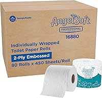 Angel Soft Professional 2-Ply Embossed Toilet Paper, 450 Sheets/Roll, 80 Rolls Bulk Case - Georgia-Pacific Septic Safe TP