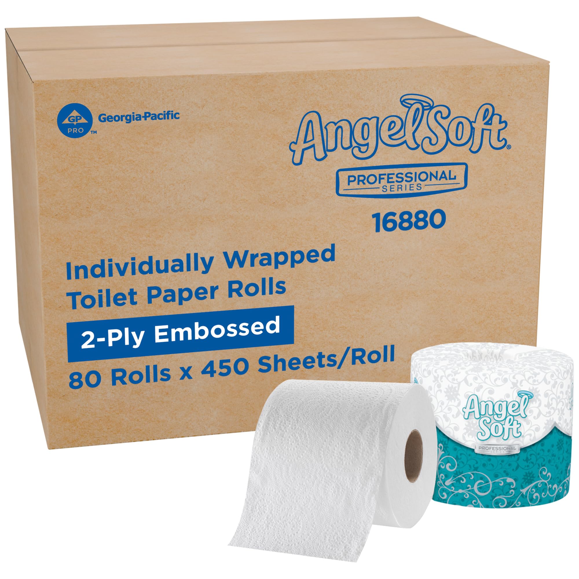 Photo 1 of **MISSING PARTS**
Angel Soft Professional Series by Georgia-Pacific PRO 2-Ply Embossed Toilet Paper, White, Individually Wrapped, 450 Sheets Per Roll, 80 Toilet Tissue Rolls Per Case, 16880