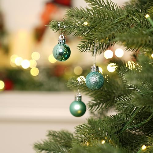 Miniatura 508 de XmasExp Juego de 24 mini esferas de Navidad inastillables para bolas de árbol de Navidad de 1.181 in/1.18 pulgadas (oro rosa)