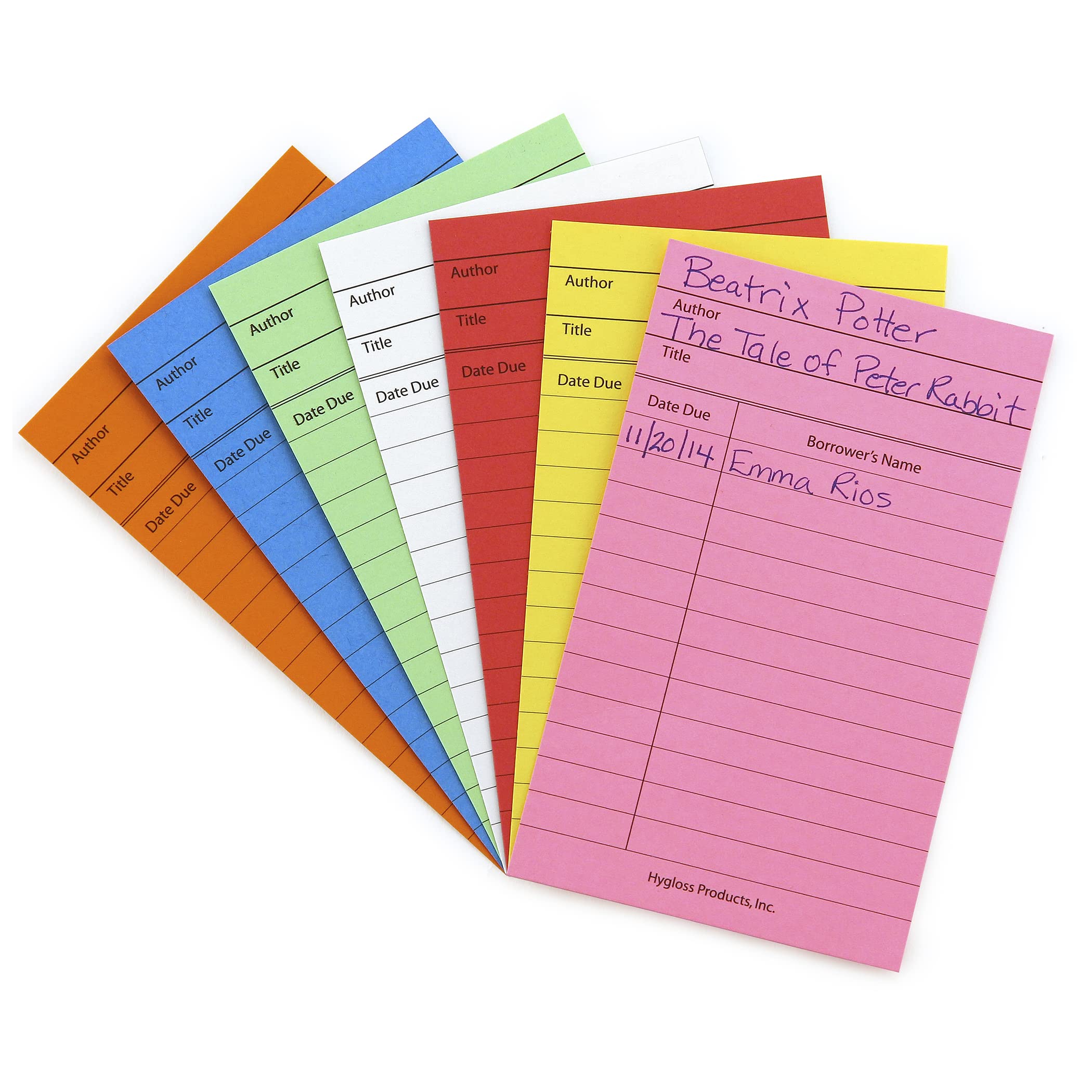 Hygloss Products Library Checkout Cards - Bright Colored Due Date Note Cards - 3 x 5 Inches, 50 Pack - Image 3