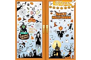 Halloween Window Clings 443 PCS: Spooky Halloween Window Decoration