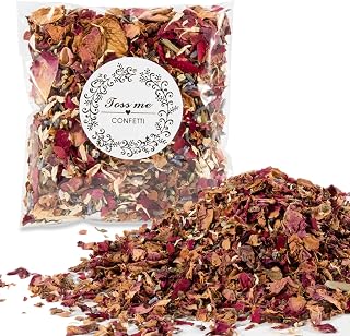 Biodegradable Wedding Confetti Dried Flowers - Dried Flower Petals for Weddings Natural Real Dried Flower Rose Petal Confetti Floral Confetti for Wedding Party Decoration Table Centerpieces 15 Packs